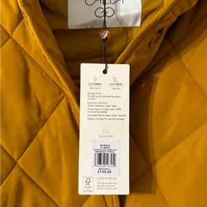 Carmel colored quilted jacket with hood